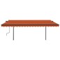 vidaXL Markise Automatisch Einziehbar mit Pfosten 5x3,5 m Orange Braun vidaXL Markise Automatisch Einziehbar mit Pfosten 5x3,5 m Orange Braun