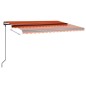 Gelenkarmmarkise Einziehbar mit LED 4,5x3 m Orange und Braun Gelenkarmmarkise Einziehbar mit LED 4,5x3 m Orange und Braun