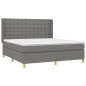 vidaXL Boxspringbett mit Matratze & LED Dunkelgrau 180x200 cm Stoff vidaXL Boxspringbett mit Matratze & LED Dunkelgrau 180x200 cm Stoff