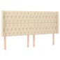 vidaXL Boxspringbett mit Matratze & LED Creme 180x200 cm Stoff vidaXL Boxspringbett mit Matratze & LED Creme 180x200 cm Stoff