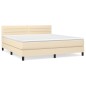 vidaXL Boxspringbett mit Matratze Creme 180x200 cm Stoff vidaXL Boxspringbett mit Matratze Creme 180x200 cm Stoff