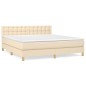vidaXL Boxspringbett mit Matratze Creme 180x200 cm Stoff vidaXL Boxspringbett mit Matratze Creme 180x200 cm Stoff
