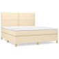 vidaXL Boxspringbett mit Matratze Creme 180x200 cm Stoff vidaXL Boxspringbett mit Matratze Creme 180x200 cm Stoff