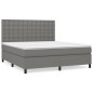 vidaXL Boxspringbett mit Matratze Dunkelgrau 180x200 cm Stoff vidaXL Boxspringbett mit Matratze Dunkelgrau 180x200 cm Stoff