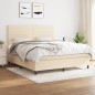 vidaXL Boxspringbett mit Matratze Creme 180x200 cm Stoff vidaXL Boxspringbett mit Matratze Creme 180x200 cm Stoff