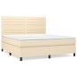 vidaXL Boxspringbett mit Matratze Creme 180x200 cm Stoff vidaXL Boxspringbett mit Matratze Creme 180x200 cm Stoff