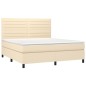 vidaXL Boxspringbett mit Matratze Creme 180x200 cm Stoff vidaXL Boxspringbett mit Matratze Creme 180x200 cm Stoff