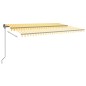 Automatische Markise mit LED & Windsensor 5x3 m Gelb & Weiß Automatische Markise mit LED & Windsensor 5x3 m Gelb & Weiß