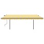 Automatische Markise mit LED & Windsensor 5x3 m Gelb & Weiß Automatische Markise mit LED & Windsensor 5x3 m Gelb & Weiß