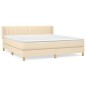 vidaXL Boxspringbett mit Matratze Creme 180x200 cm Stoff vidaXL Boxspringbett mit Matratze Creme 180x200 cm Stoff