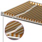 Automatische Markise mit LED & Windsensor 5x3 m Gelb & Weiß Automatische Markise mit LED & Windsensor 5x3 m Gelb & Weiß