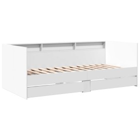 vidaXL Tagesbett mit Schubladen Weiß 100x200 cm Holzwerkstoff