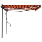 vidaXL Automatische Markise mit LED & Windsensor 4x3 m Orange Braun vidaXL Automatische Markise mit LED & Windsensor 4x3 m Orange Braun