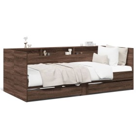 vidaXL Tagesbett Schubladen Braun Eiche-Optik 100x200 cm Holzwerkstoff