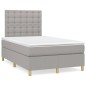 vidaXL Boxspringbett mit Matratze Hellgrau 120x190 cm Stoff vidaXL Boxspringbett mit Matratze Hellgrau 120x190 cm Stoff