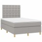 vidaXL Boxspringbett mit Matratze Hellgrau 120x190 cm Stoff vidaXL Boxspringbett mit Matratze Hellgrau 120x190 cm Stoff