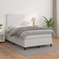 vidaXL Boxspringbett mit Matratze Weiß 120x190 cm Kunstleder vidaXL Boxspringbett mit Matratze Weiß 120x190 cm Kunstleder