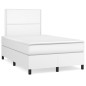 vidaXL Boxspringbett mit Matratze Weiß 120x190 cm Kunstleder vidaXL Boxspringbett mit Matratze Weiß 120x190 cm Kunstleder
