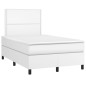 vidaXL Boxspringbett mit Matratze Weiß 120x190 cm Kunstleder vidaXL Boxspringbett mit Matratze Weiß 120x190 cm Kunstleder