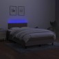 vidaXL Boxspringbett mit Matratze & LED Taupe 120x190 cm Stoff vidaXL Boxspringbett mit Matratze & LED Taupe 120x190 cm Stoff