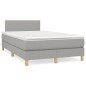 vidaXL Boxspringbett mit Matratze & LED Hellgrau 120x190 cm Stoff vidaXL Boxspringbett mit Matratze & LED Hellgrau 120x190 cm Stoff