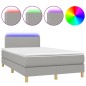 vidaXL Boxspringbett mit Matratze & LED Hellgrau 120x190 cm Stoff vidaXL Boxspringbett mit Matratze & LED Hellgrau 120x190 cm Stoff