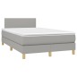vidaXL Boxspringbett mit Matratze & LED Hellgrau 120x190 cm Stoff vidaXL Boxspringbett mit Matratze & LED Hellgrau 120x190 cm Stoff