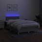 vidaXL Boxspringbett mit Matratze & LED Hellgrau 120x190 cm Stoff vidaXL Boxspringbett mit Matratze & LED Hellgrau 120x190 cm Stoff