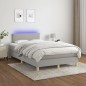 vidaXL Boxspringbett mit Matratze & LED Hellgrau 120x190 cm Stoff vidaXL Boxspringbett mit Matratze & LED Hellgrau 120x190 cm Stoff
