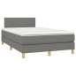 vidaXL Boxspringbett mit Matratze Dunkelgrau 120x190 cm Stoff vidaXL Boxspringbett mit Matratze Dunkelgrau 120x190 cm Stoff