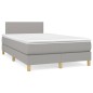 vidaXL Boxspringbett mit Matratze Hellgrau 120x190 cm Stoff vidaXL Boxspringbett mit Matratze Hellgrau 120x190 cm Stoff