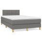vidaXL Boxspringbett mit Matratze Dunkelgrau 120x190 cm Stoff vidaXL Boxspringbett mit Matratze Dunkelgrau 120x190 cm Stoff