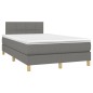 vidaXL Boxspringbett mit Matratze Dunkelgrau 120x190 cm Stoff vidaXL Boxspringbett mit Matratze Dunkelgrau 120x190 cm Stoff
