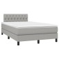 vidaXL Boxspringbett mit Matratze Hellgrau 120x190 cm Stoff vidaXL Boxspringbett mit Matratze Hellgrau 120x190 cm Stoff