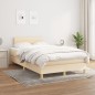 vidaXL Boxspringbett mit Matratze Creme 120x190 cm Stoff vidaXL Boxspringbett mit Matratze Creme 120x190 cm Stoff