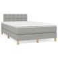 vidaXL Boxspringbett mit Matratze Hellgrau 120x190 cm Stoff vidaXL Boxspringbett mit Matratze Hellgrau 120x190 cm Stoff