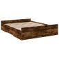 vidaXL Bettgestell mit Schubladen Räuchereiche 150x200cm Holzwerkstoff vidaXL Bettgestell mit Schubladen Räuchereiche 150x200cm Holzwerkstoff