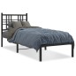 vidaXL Bettgestell mit Kopfteil Metall Schwarz 75x190 cm vidaXL Bettgestell mit Kopfteil Metall Schwarz 75x190 cm