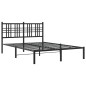 vidaXL Bettgestell mit Kopfteil Metall Schwarz 135x190 cm vidaXL Bettgestell mit Kopfteil Metall Schwarz 135x190 cm