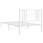 vidaXL Bettgestell mit Kopfteil Metall Weiß 100x200 cm vidaXL Bettgestell mit Kopfteil Metall Weiß 100x200 cm