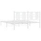 vidaXL Bettgestell mit Kopfteil Metall Weiß 150x200 cm vidaXL Bettgestell mit Kopfteil Metall Weiß 150x200 cm