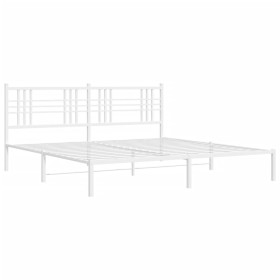vidaXL Bettgestell mit Kopfteil Metall Weiß 180x200 cm