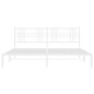 vidaXL Bettgestell mit Kopfteil Metall Weiß 180x200 cm vidaXL Bettgestell mit Kopfteil Metall Weiß 180x200 cm