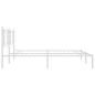 vidaXL Bettgestell mit Kopfteil Metall Weiß 180x200 cm vidaXL Bettgestell mit Kopfteil Metall Weiß 180x200 cm