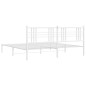 vidaXL Bettgestell mit Kopfteil Metall Weiß 200x200 cm vidaXL Bettgestell mit Kopfteil Metall Weiß 200x200 cm