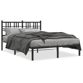 vidaXL Bettgestell mit Kopfteil Metall Schwarz 120x190 cm