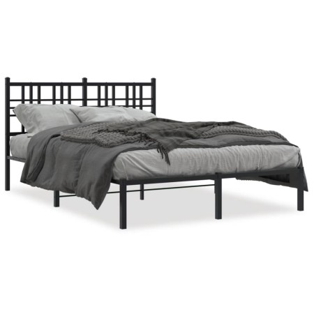 vidaXL Bettgestell mit Kopfteil Metall Schwarz 120x190 cm