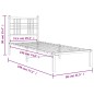 vidaXL Bettgestell mit Kopfteil Metall Weiß 75x190 cm vidaXL Bettgestell mit Kopfteil Metall Weiß 75x190 cm