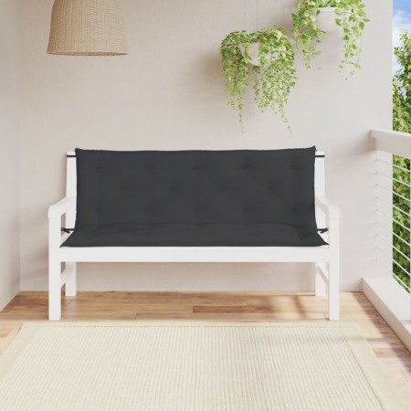 vidaXL Gartenbank-Auflagen 2 Stk. Schwarz 150x50x7 cm Oxford-Gewebe
