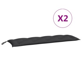 vidaXL Gartenbank-Auflagen 2 Stk. Schwarz 150x50x7 cm Oxford-Gewebe